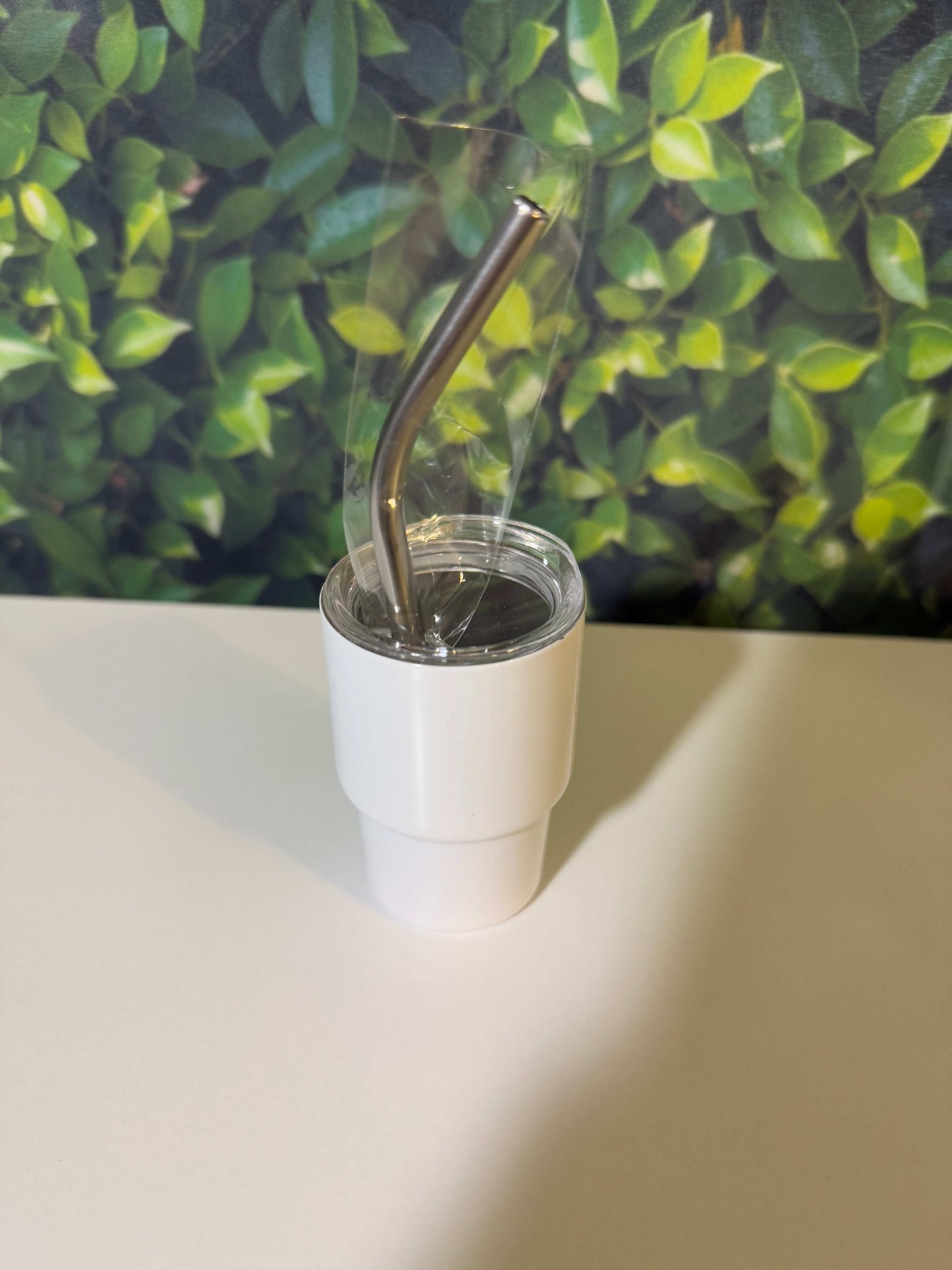 Customizable 3 oz Mini Tumbler Shot Glass with Straw and Lid