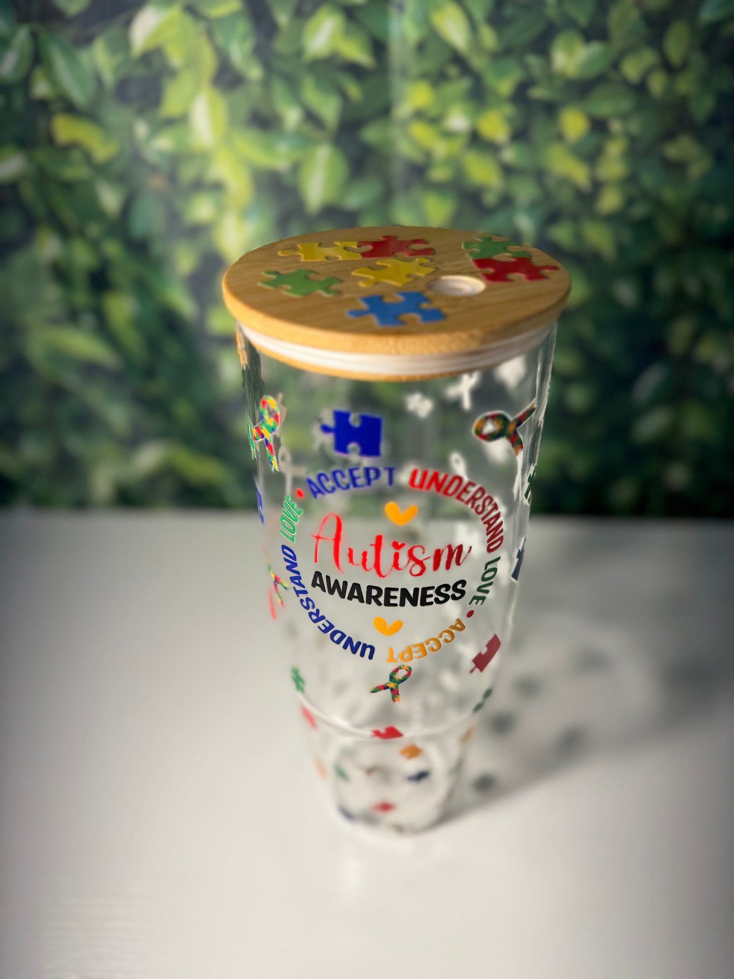 40oz Autism Awareness Glass Tumbler