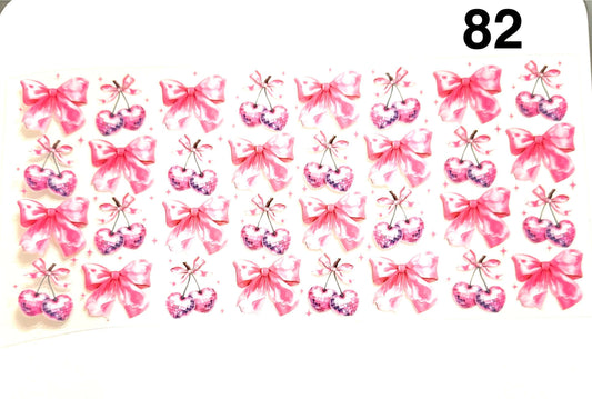 Pink bows with pink purple cherries