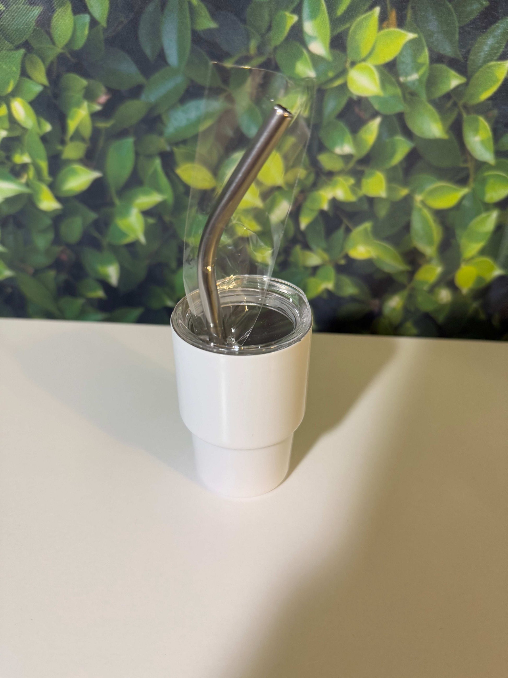 Customizable 3 oz Mini Tumbler Shot Glass with Straw and Lid