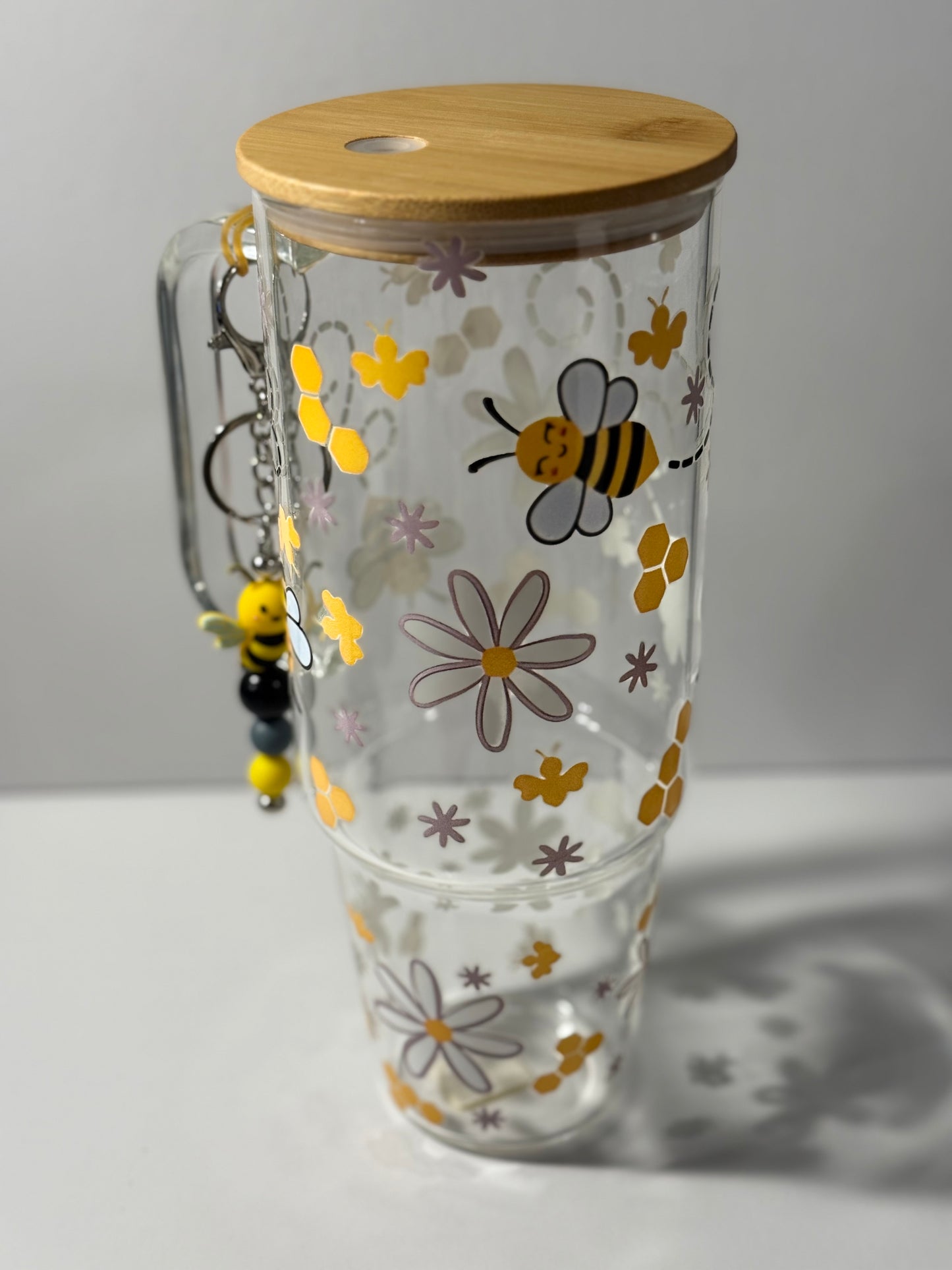 40oz Bumble Bee glass tumbler