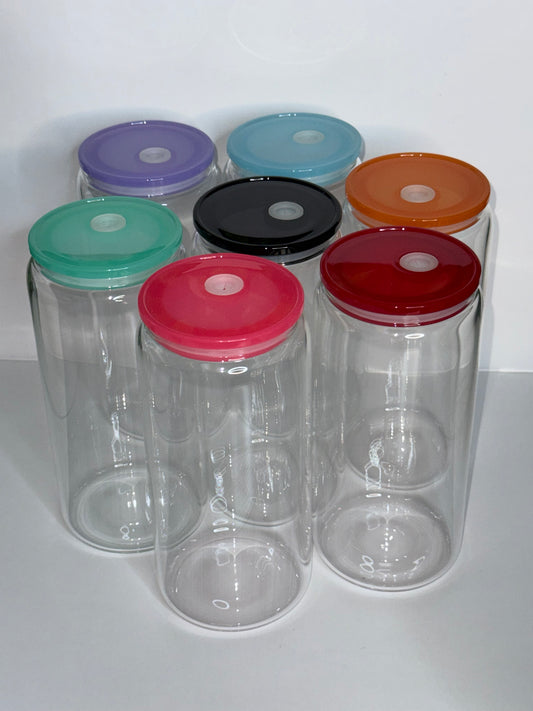 Customizable 20oz Glass Tumbler with lid and straw