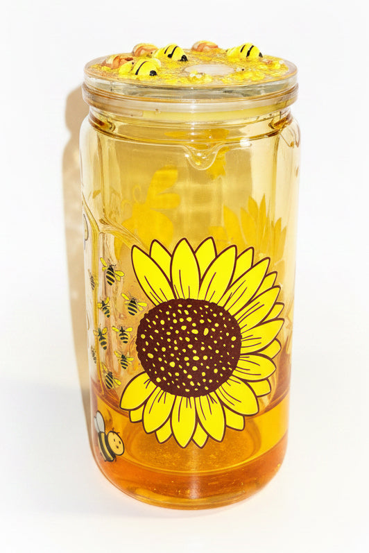 16oz Honey Bee flower plastic tumbler