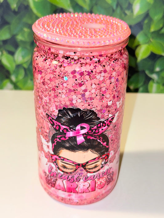 Breast cancer Warriors 16 ounce plastic Tumbler ￼
