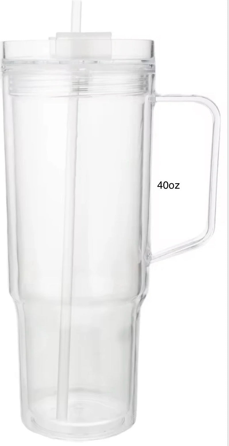 40oz Plastic Snow Globe Cups with Handle