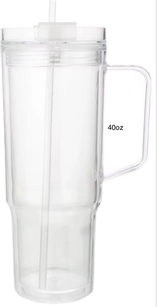 40oz Plastic Snow Globe Cups with Handle
