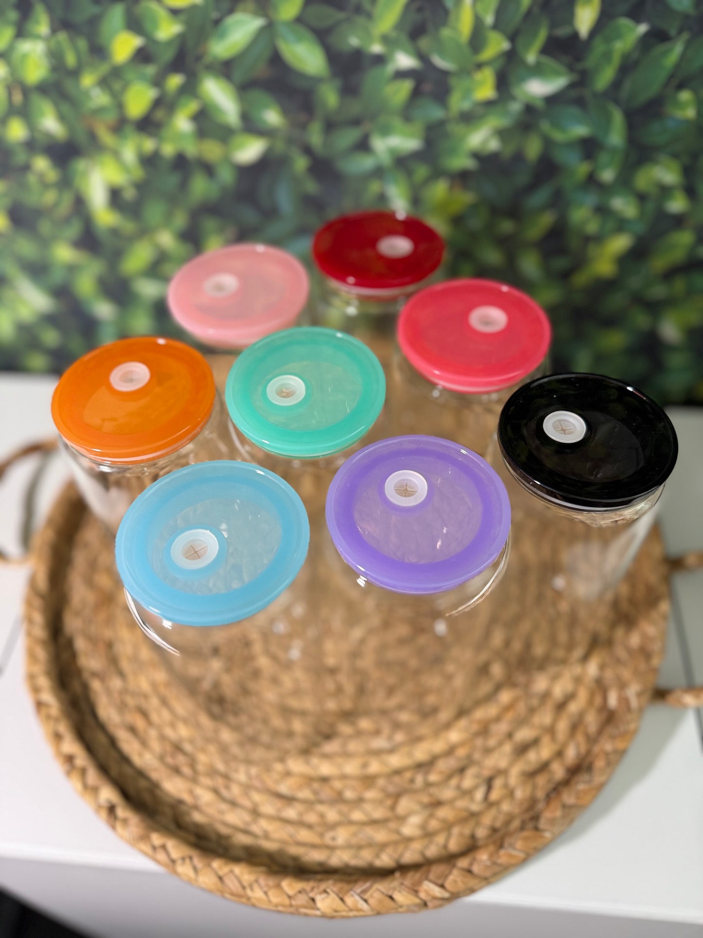 Customizable 20oz Glass Tumbler with lid and straw