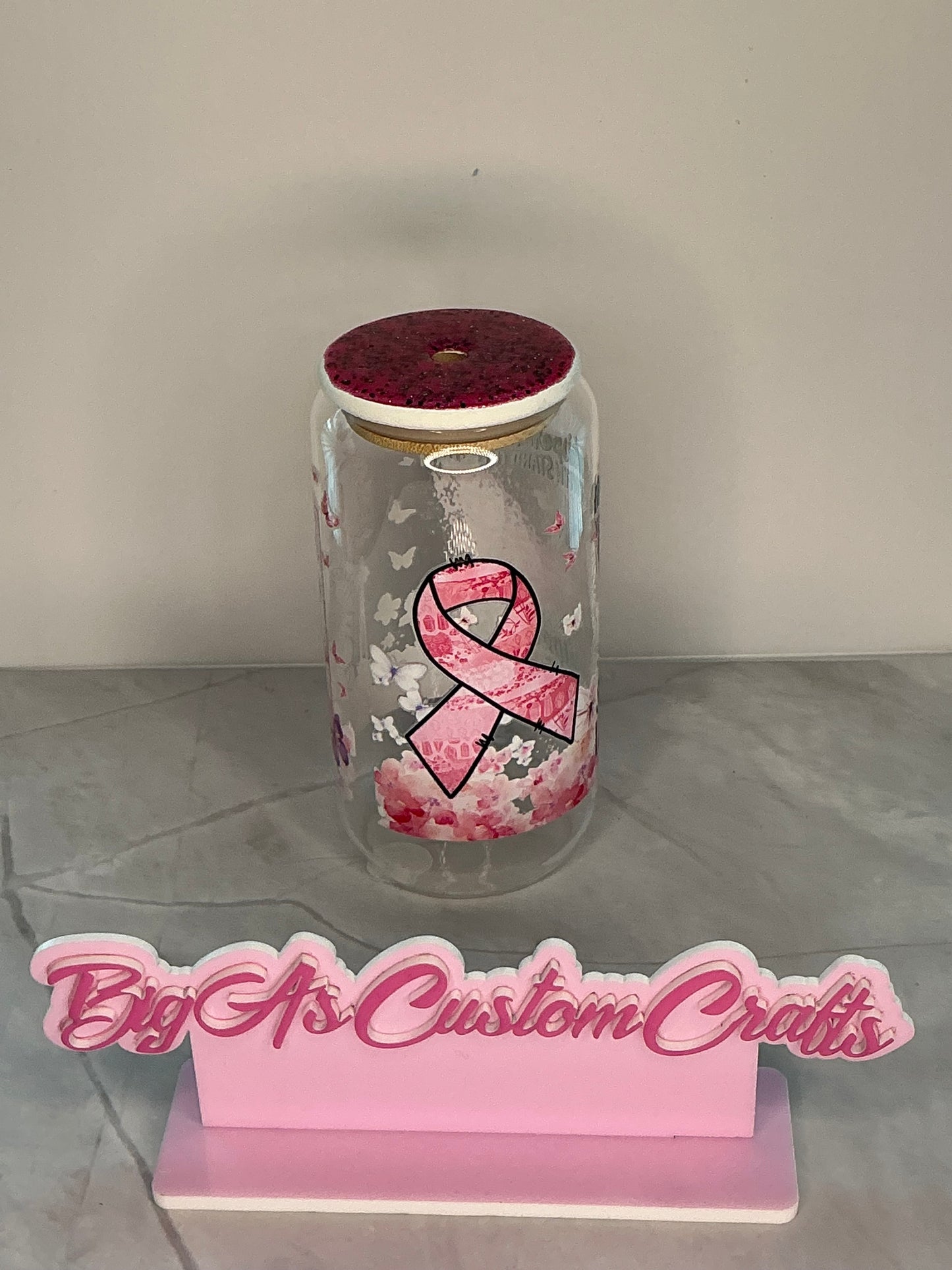 12oz Breast cancer awareness cup￼