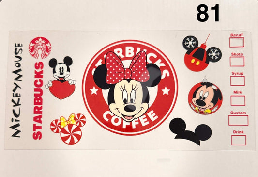 Mickey Mouse Starbucks Decal