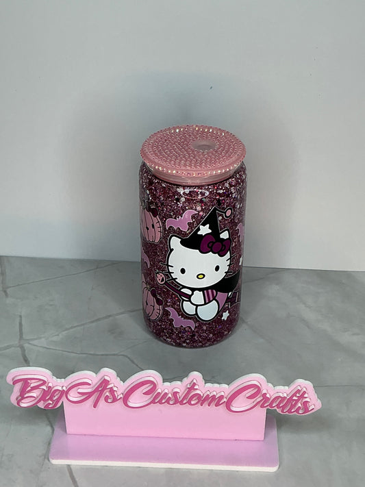 16oz Halloween hello Kitty snow globe cup￼