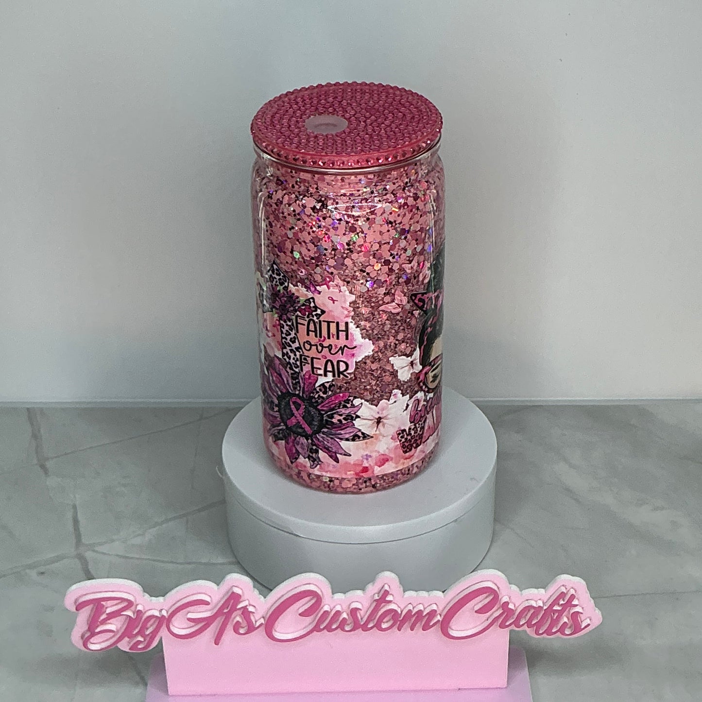 16oz Faith over Fear Breast Cancer Awareness Cup