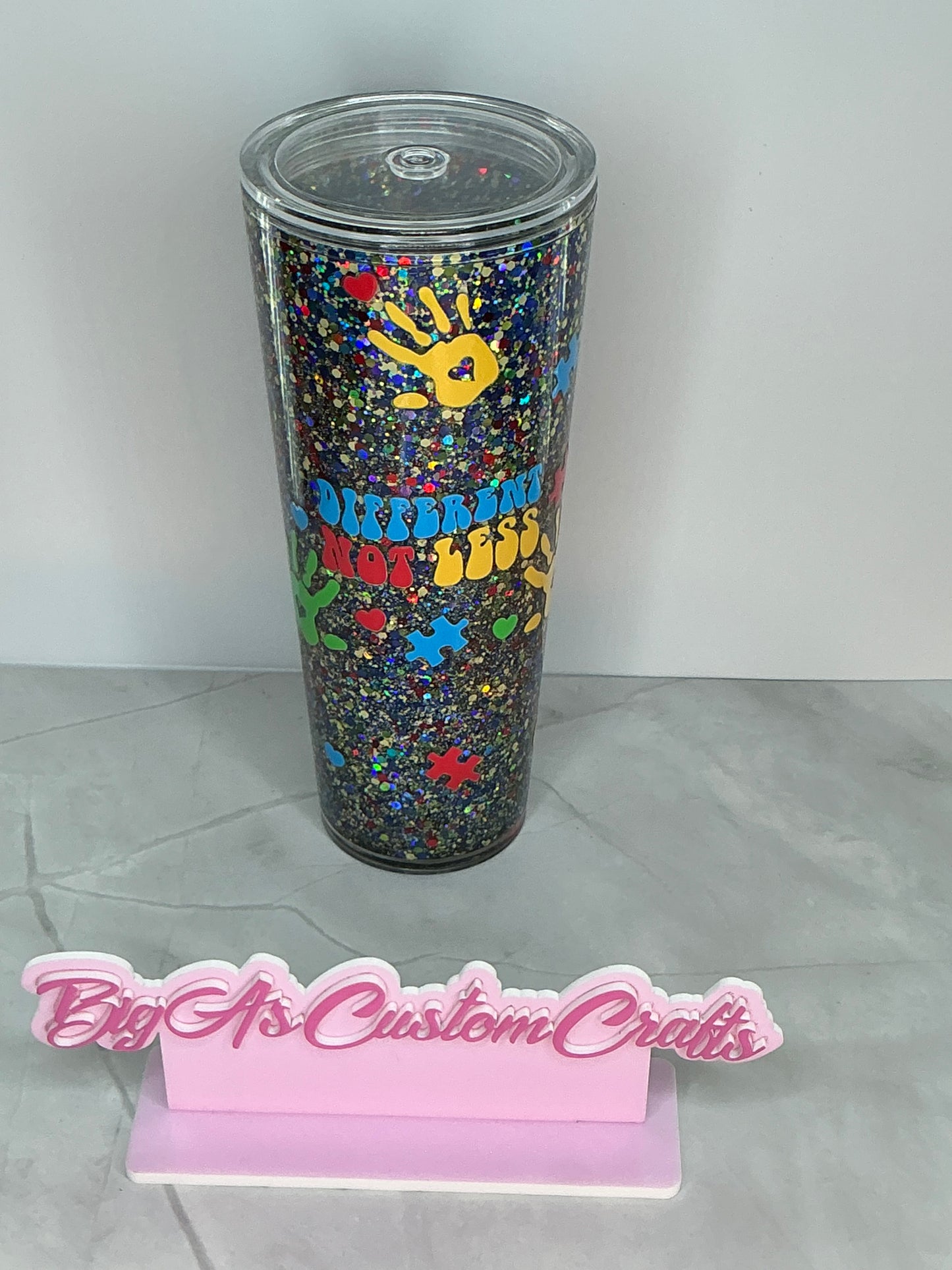 24oz Different Not Less Autism awareness Tumbler
