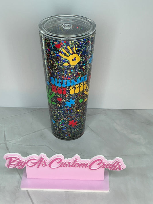24oz Different Not Less Autism awareness Tumbler