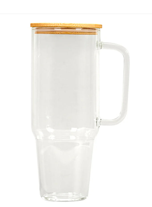 Customizable 40oz clear glass tumbler