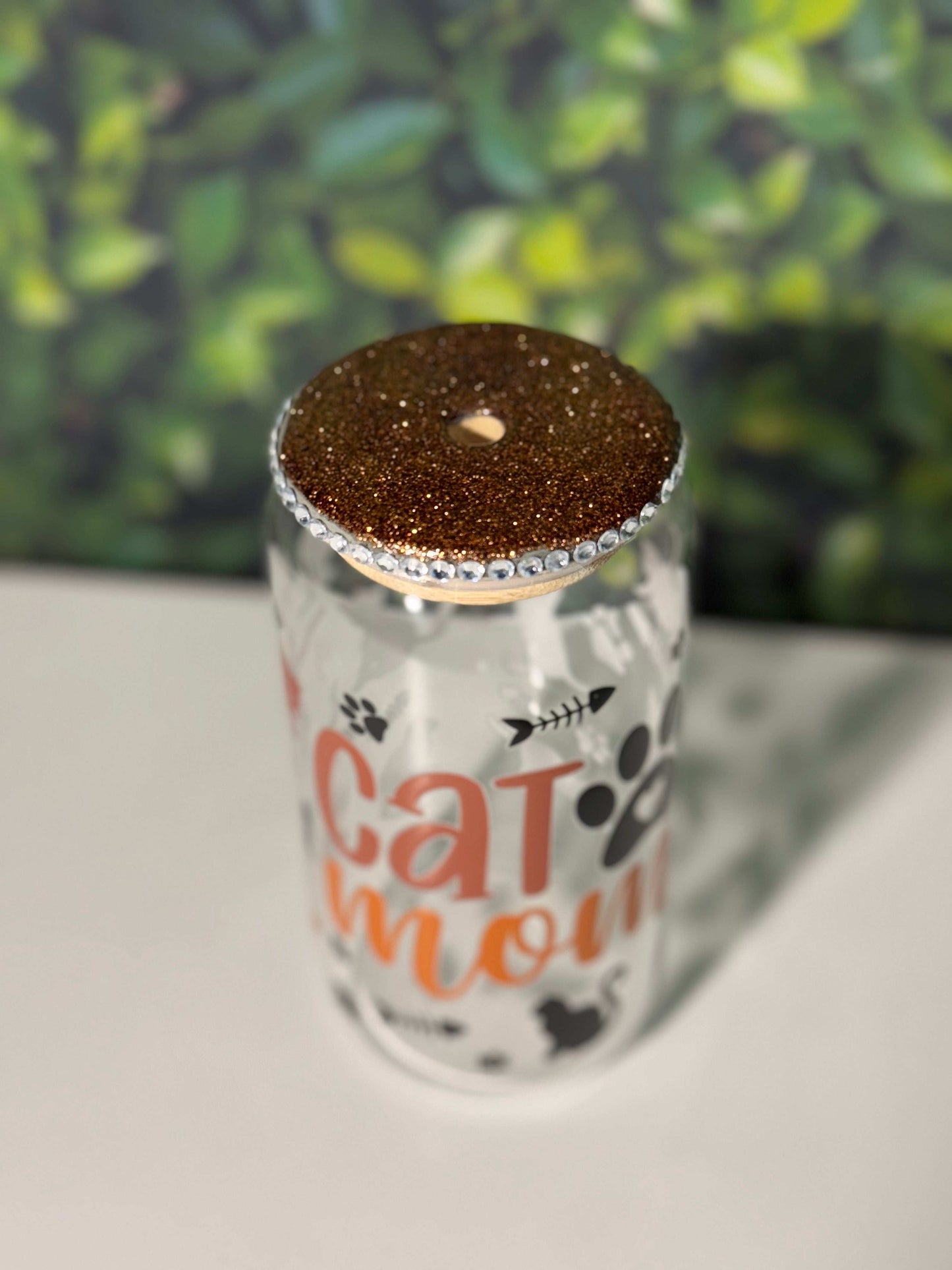 Cat Mom 16oz Glass Tumbler