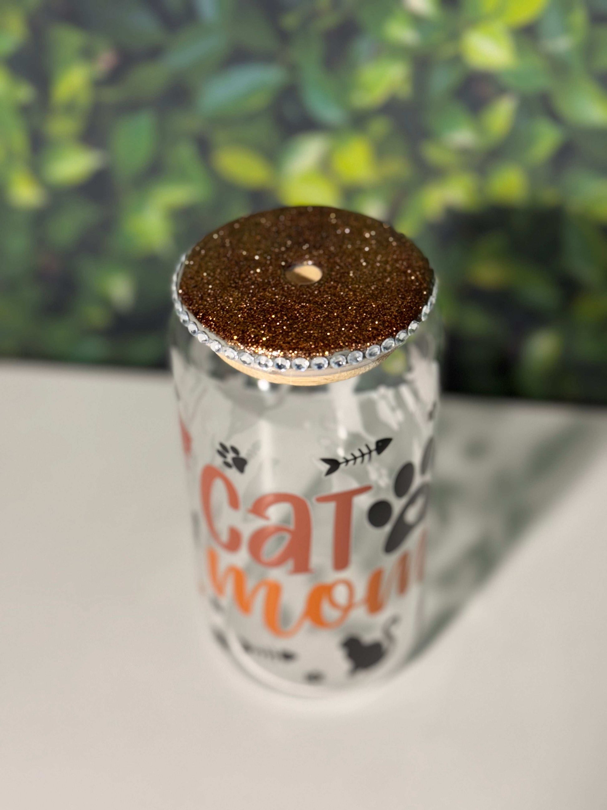 Cat Mom 16oz Glass Tumbler