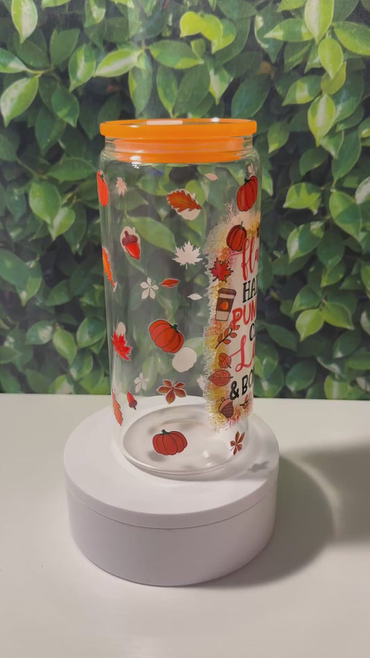 20oz flannel hayride, pumpkin cider leaves and bonfire Tumbler￼